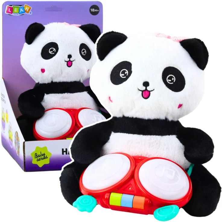 Leantoys Lean Plüsch Panda mit Trommeln, Maskottchen Snuggle Lights Sounds