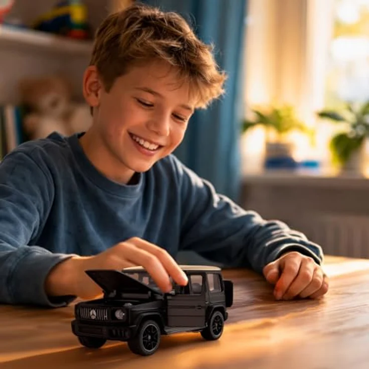 JAMARA Mercedes-AMG G 63, Diecast Modellauto 1:24, Schwarz, detailreiche Nachbildung mit stabiler Metallkarosserie und beweglichen Teilen – Bild 2