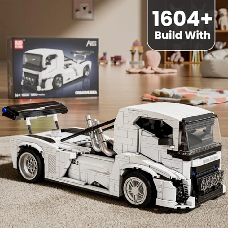 Mould King 10036 Technik Klemmbausteine LKW Knight, Modellbausatz mit 1604 Teilen, Europäischer LKW mit detaillierter Motorrekonstruktion, für Erwachsene ab 14 Jahren – Bild 4