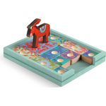 Djeco Red Donkey, Logikspiel mit Holzbrett und Spielsteinen, mehrsprachige Spielanleitung
