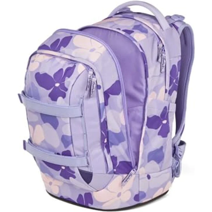 Satch pack Schulrucksack Set 2tlg. inkl. Schlamperbox mit 3D Soft-Mesh Rückensystem, Lilac Blossom, 30 Liter – Bild 5