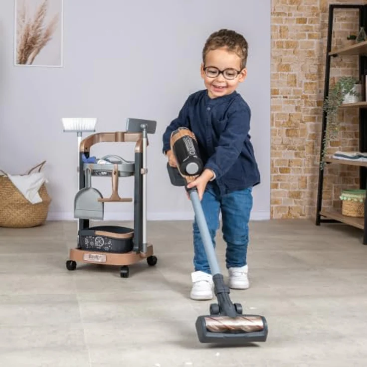Smoby Rowenta Reinigungswagen mit Staubsauger, Kinder-Putzwagen mit Sound-Funktion und 11 Accessoires, ab 3 Jahren – Bild 3