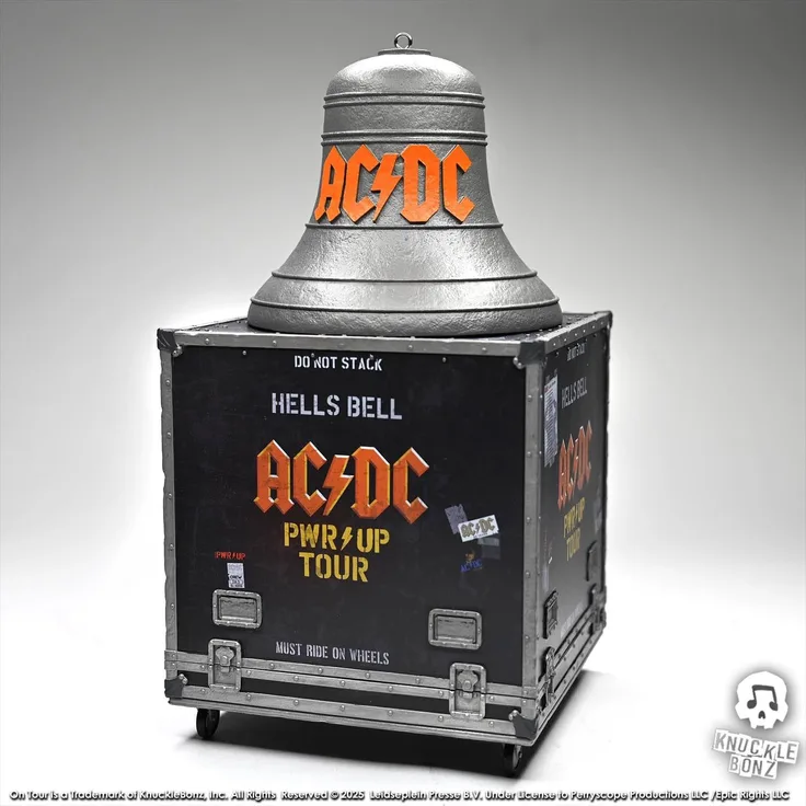 Knucklebonz AC/DC Rock Ikonz On Tour Statue PWR UP Tour Hells Bell, limitiertes Sammlerstück mit Echtheitszertifikat, handverarbeitet