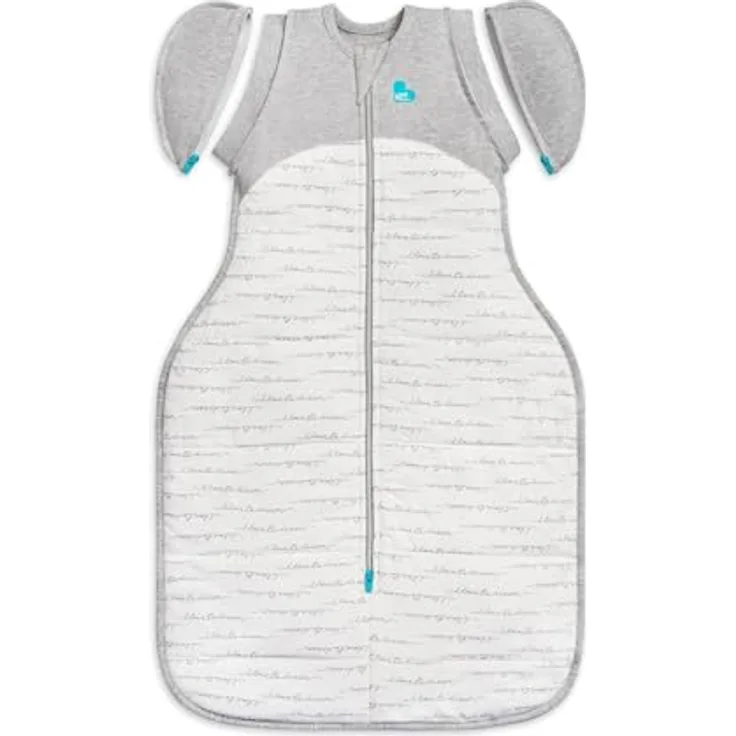 Love To Dream Wickelsack für den Übergang, Größe M, 6–8,5 kg, Weiß, abnehmbare Flügel, 2,5 Tog, maschinenwaschbar, Doppelreißverschluss