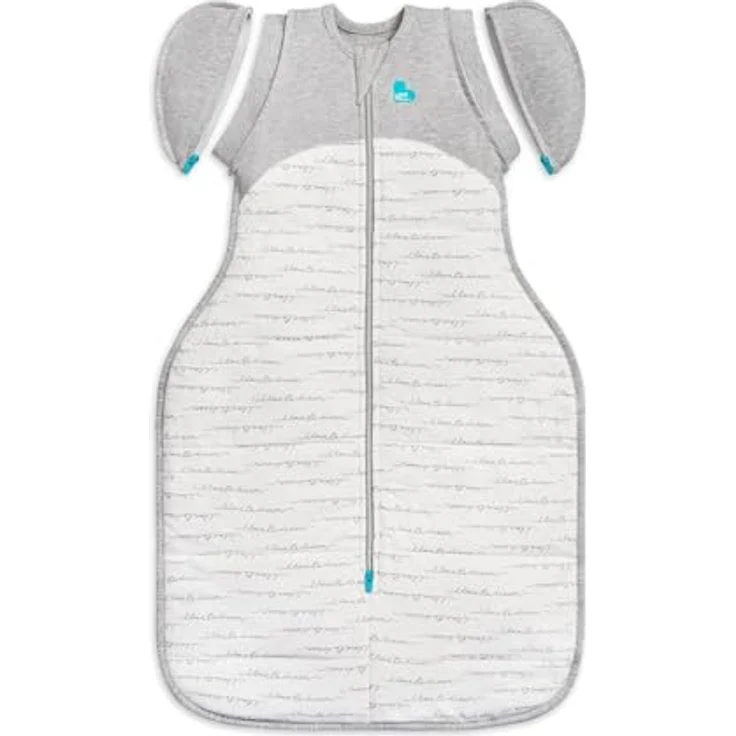 Love To Dream Wickelsack für den Übergang, Größe M, 6–8,5 kg, Weiß, abnehmbare Flügel, 2,5 Tog, maschinenwaschbar, Doppelreißverschluss – Bild 1