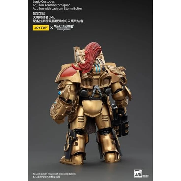 JOYTOY Warhammer The Horus Heresy Action Figure 1/18 Legio Custodes Aquilon Terminator Squad Aquilon mit Lastrum Storm Bolter, 14 cm, beweglich und detailreich mit Waffenzubehör – Bild 4
