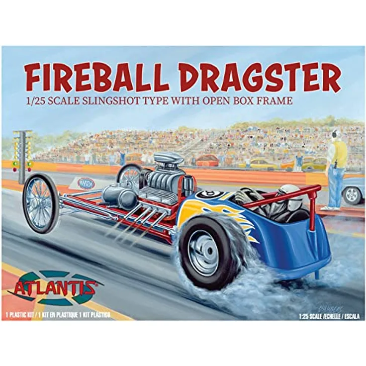 Atlantis 1/24 Fireball Slingshot Dragster. Palstikmodellbausatz eines Dragster.