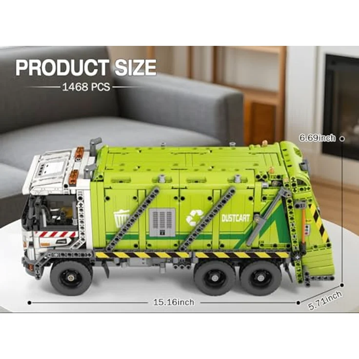 Reobrix 22022 Technic Müllwagen Baustein Spielzeugset mit RC Steuerung und interaktiven Funktionen für Jungen ab 14 Jahren, kreatives Geburtstagsgeschenk – Bild 4