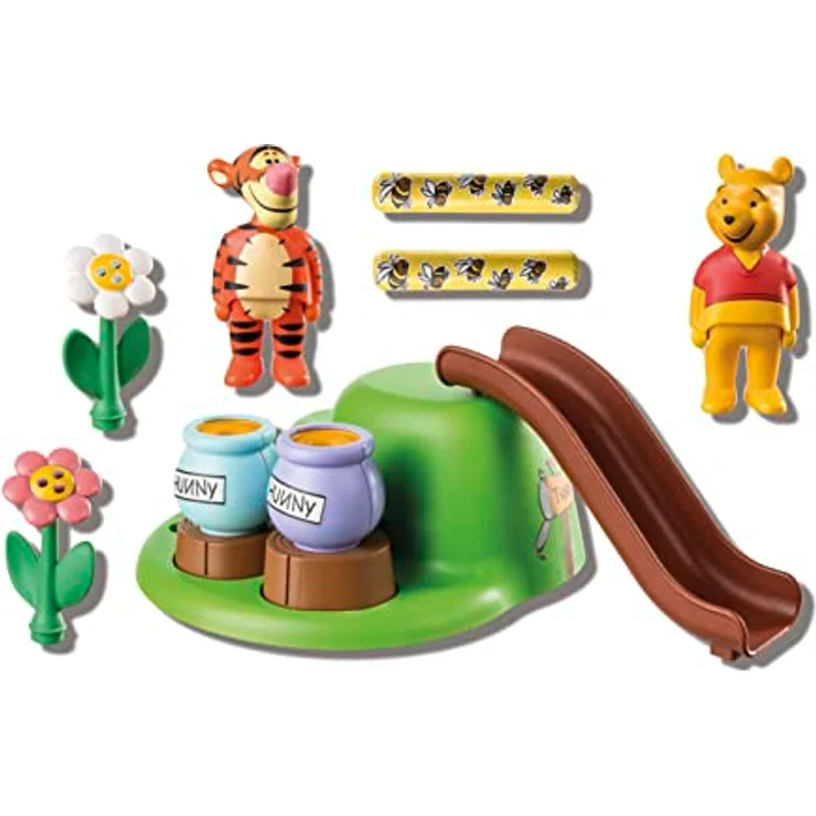 PLAYMOBIL 71317 1.2.3 & Disney: Winnies Tiggers Bienengarten Spielset, mit Bienenhüpfstäben und Steckblumen, mehrfarbig – Bild 11