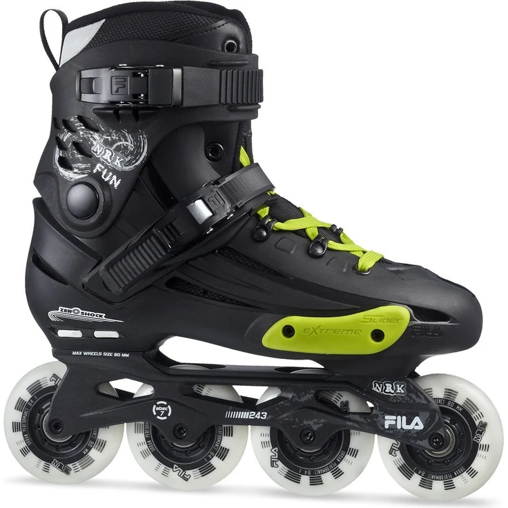 Fila Skates Inlineskates FILA NRK FUN Inline Skate 2021 black/yellow/magent, sportlicher Skate mit Diecast Alu Frame und ABEC 7 Kugellager – Bild 1
