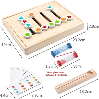 KUKUTrue Montessori Holzspielzeug Ab 3 Jahre – Mit 40 Holzstäben & 30 Karten, Metallbox, Lernspielzeug Für 3-6 Jahre