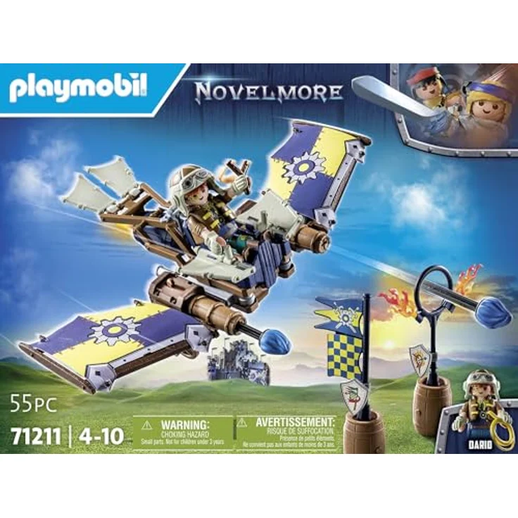 PLAYMOBIL Novelmore 71211 Darios Fluggleiter, Himmelsgleiter mit Bolzenkanonen, Schleudersitz und 55 Zubehörteilen, Spielzeug für Kinder ab 4 Jahren – Bild 4
