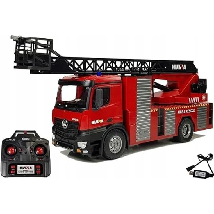 COIL RC-Feuerwehr, Ferngesteuertes Feuerwehrauto 1:14, 2,4 GHz, LED, Sound, 22 Kanäle, Rot – Bild 2