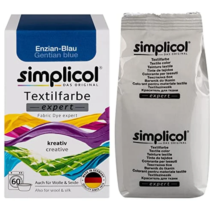 simplicol Textilfarbe expert Enzian-Blau 1709 - Zum Umfärben und Auffrischen von Kleidung, Waschmaschinenfest, für Baumwolle, Wolle, Seide, Leinen, Viskose & Mischgewebe – Bild 2