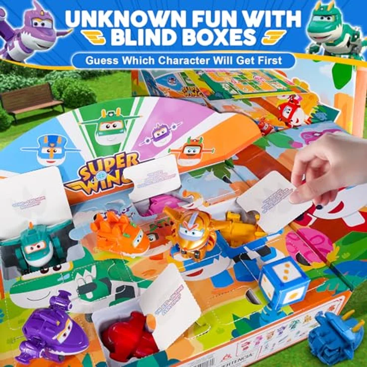Super Wings Transforming Kinderspielzeug 14 Pack, 2-Zoll-Flugzeug-Spielzeug mit 4 Robotern und 4 Dinosauriern, Pokeable Surprise-Geschenkbox für Jungen und Mädchen ab 3 Jahren – Bild 2