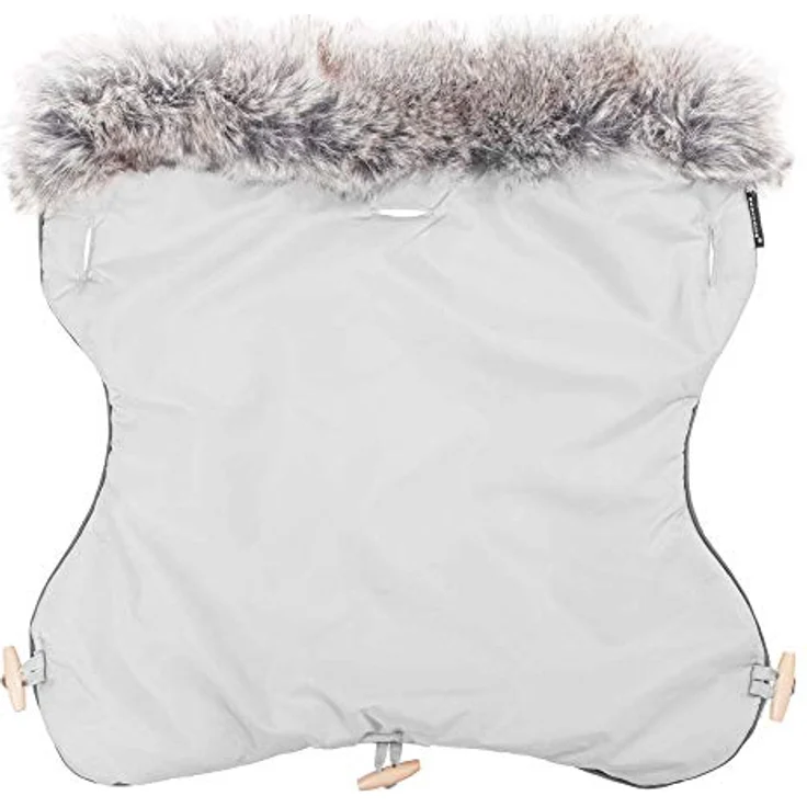 SPRINGOS Kinderwagen Muff, Handwärmer aus Webpelz, wasserabweisend, 45 x 40 cm, Beige, mit Knebelknöpfen für einfache Anpassung – Bild 2