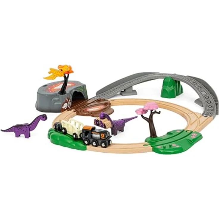 BRIO® Dinosaurier Abenteuer-Set, Spielzeugeisenbahn-Erweiterung BRIO® WORLD, 21-teilig, FSC® - inklusive Lavahöhle und Spielzeug-Dinosauriern – Bild 2