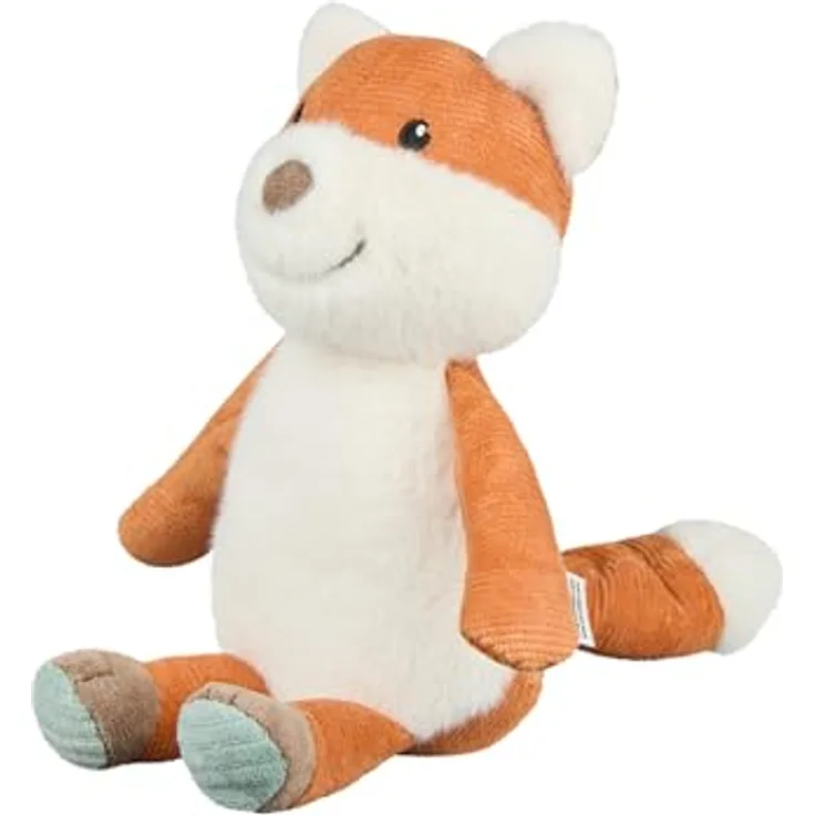Sterntaler Kuscheltier M Fuchs Filou, Plüschtier aus weichem Flausch & Cord mit Rassel, rost, 24 cm, babyspielzeug ab Geburt, pflegeleicht und waschbar
