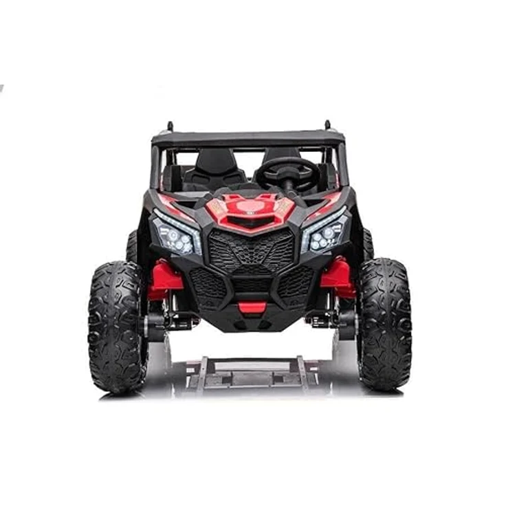 ES-Toys Elektro-Kinderquad Kinder Elektrofahrzeug Com 18, Zweisitzer, EVA-Reifen, Bluetooth, Allrad, in Blau – Bild 2