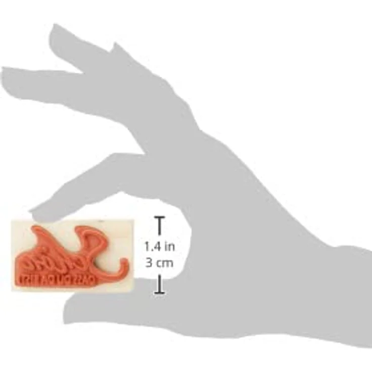 Rayher Hobby 28422000 Holzstempel: Schön dass du da bist, 3 x 5 cm, Stempel mit Schrift, Textstempel, Butterer Stempel – Bild 5