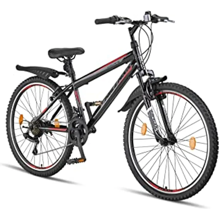 Chillaxx Bike Escape Premium Mountainbike 26 Zoll Schwarz-Rot V-Bremse - 21 Gang Schaltung
