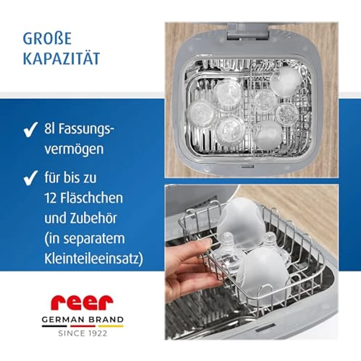 UV-C Desinfektionsgerät mit Trocknungsfunktion, Sterilisator für Babyflaschen und Baby Zubehör – Bild 4
