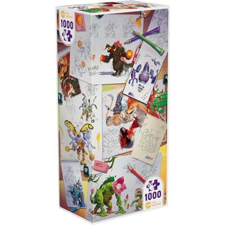 IELLO Puzzle 1000 Teile, Universe: Making of Monsters mit detaillierter Monster-Illustration – Bild 1