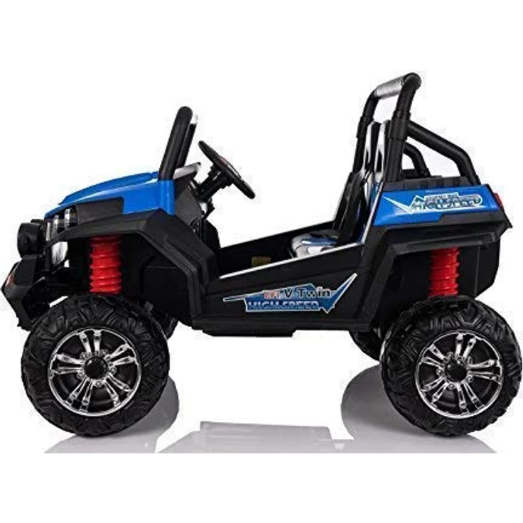 Beneo Kinder-Elektroauto RSX, blau - 2x12V, 4 X MOTOR, 2,4 GHz Fernbedienung, Zwei Kunstledersitze, Weiche EVA Räder, FM Radio, Bluetooth – Bild 4