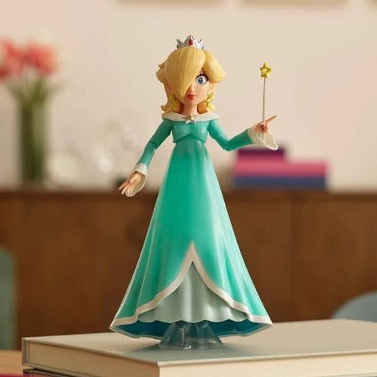 Jakks Pacific „Super Mario Galaxy“-Film: Rosalina-Actionfigur (12,7 cm) mit 10 Gelenkpunkten und Sternenstab, offiziell lizenziert, ab 3 Jahren – Bild 2