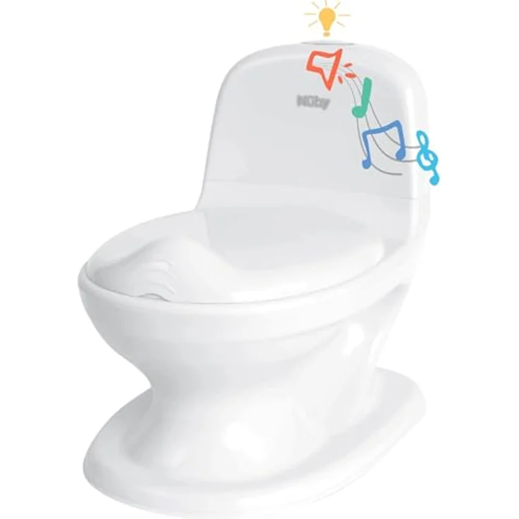 Nûby My Real Potty, Töpfchen mit realistischem Spülgeräusch, Stauraum für Feuchttücher & Badekreiden – Bild 3