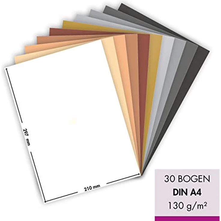 MARPAJANSEN Tonzeichenpapier 10 Erdtonfarben, DIN A4, 130 g/m², 30 Bogen, Blauer Engel zertifiziert – Bild 2