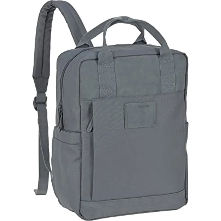 LÄSSIG Baby Wickelrucksack Wickeltasche Rucksack mit Wickelunterlage, Kinderwagenbefestigung, Flaschenhalter nachhaltig produziert/GRE Vividal Backpack anthracite – Bild 2