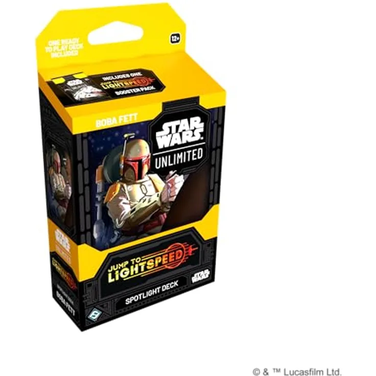 Fantasy Flight Games Star Wars: Unlimited TCG Jump to Lightspeed Spotlight-Deck Boba Fett, 50-Karten-Deck mit 4 exklusiven Karten und Booster-Pack, für 2+ Spieler ab 12 Jahren, Englisch