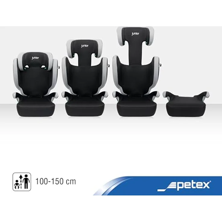 Petex Basic Plus 1601, Kindersitz nach ECE R129/i-Size Norm, grau HDPE, einfache Befestigung mit Fahrzeuggurt – Bild 4