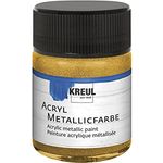 KREUL 77571 Acryl Metallicfarbe, 50 ml in Gold, cremig deckend, schnelltrocknend, wasserfest, auf Wasserbasis