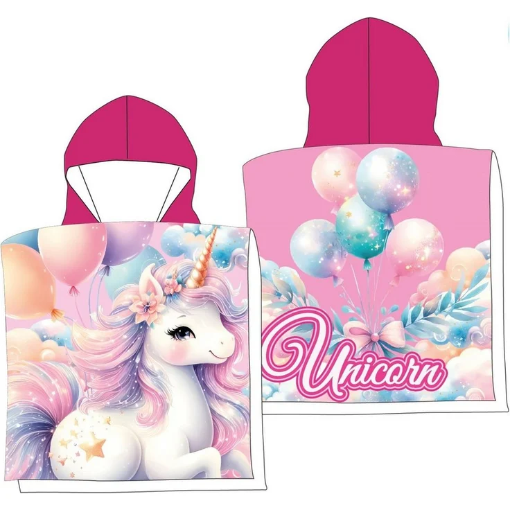 unicorn Badeponcho Kapuzenponcho – Weicher Microfaser Badeponcho mit Einhorn-Design, schnelltrocknend und feuchtigkeitsaufnehmend für Mädchen