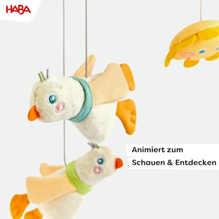 HABA Mobile Gans – Baby-Mobile aus Holz & Stoff, ideal für Kleinkinder ab 0 Jahren, fördert visuelle Entwicklung, Geschenk zur Geburt – Bild 3