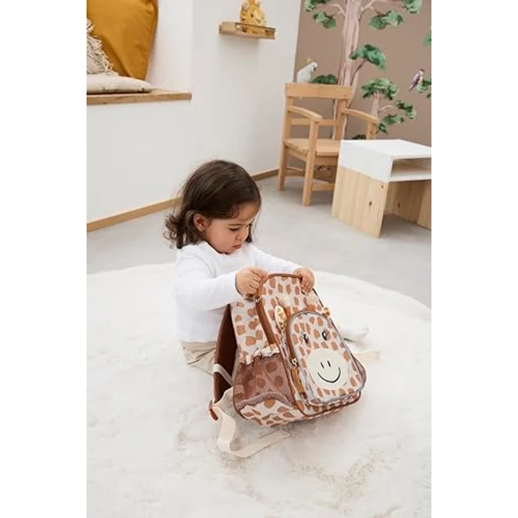 Sterntaler Mini-Rucksack Giraffe Kaya, Kindergartentasche mit Kühlfunktion, gelb, wasserabweisend, reflektierenden Elementen und Namensschild – Bild 8