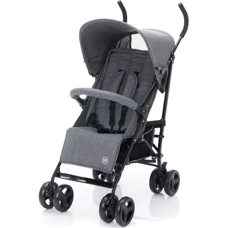 Fillikid Fill Sprinter, kompakter Kinder-Buggy mit 5-Punkte-Gurtsystem, grau melange
