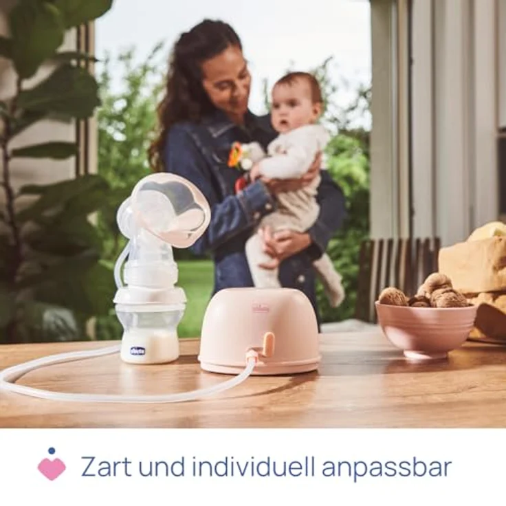 Chicco Stimolatte Elektrische Milchpumpe, brustschonend mit 2 Absaugmodi und 10 Intensitätsstufen, inkl. NaturalFeeling Sauger – Bild 2