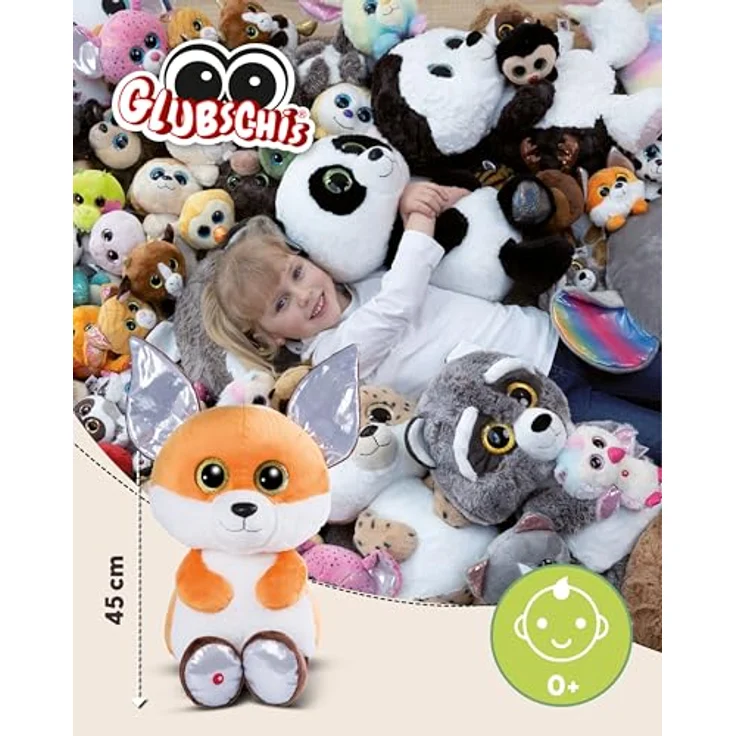Nici Glubschis Fuchs Runizzi, Kuscheltier aus flauschigem Plüsch mit glitzernden Augen, 45 cm – Bild 2