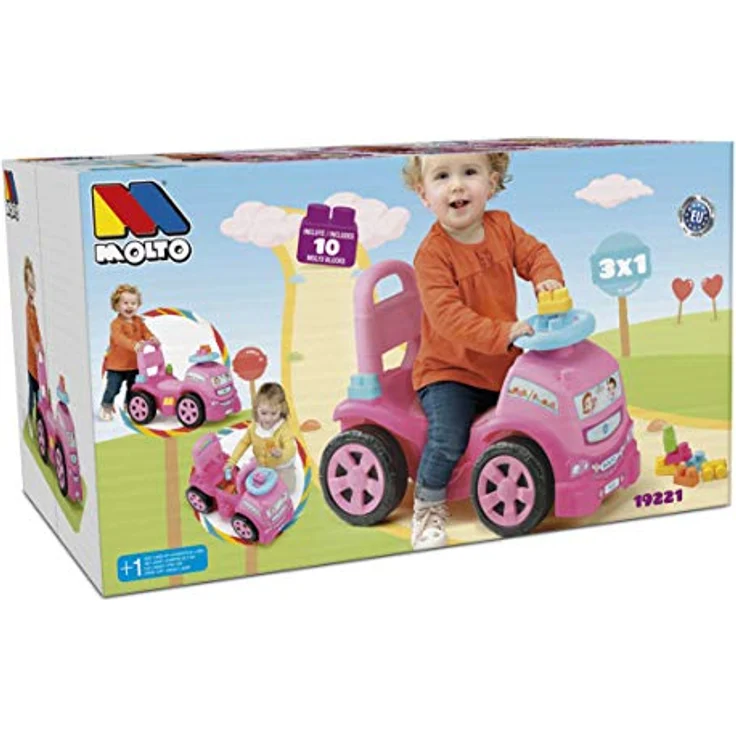 M MOLTO Lauflernhilfe LKW 3 x 1 pink mit 10 Bausteinen – Bild 5