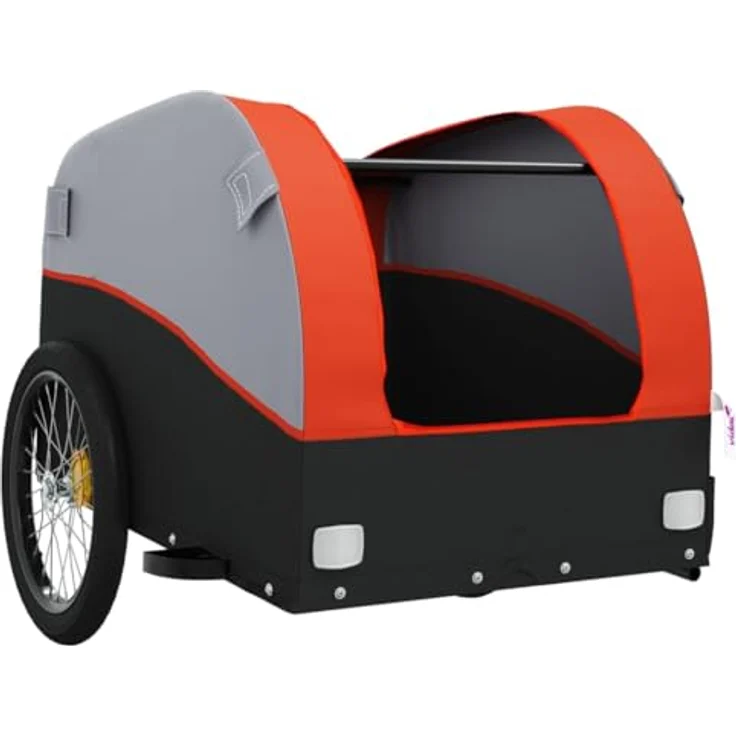 vidaXL Fahrradlastenanhänger Lastenanhänger für Fahrrad Schwarz und Orange 45 kg Eisen – Bild 6
