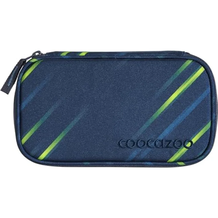 Coocazoo Schlampermäppchen Pencil Case Fast Lime, großes Hauptfach, dunkelblau, robustes Material, verstellbarer Schultergurt – Bild 2