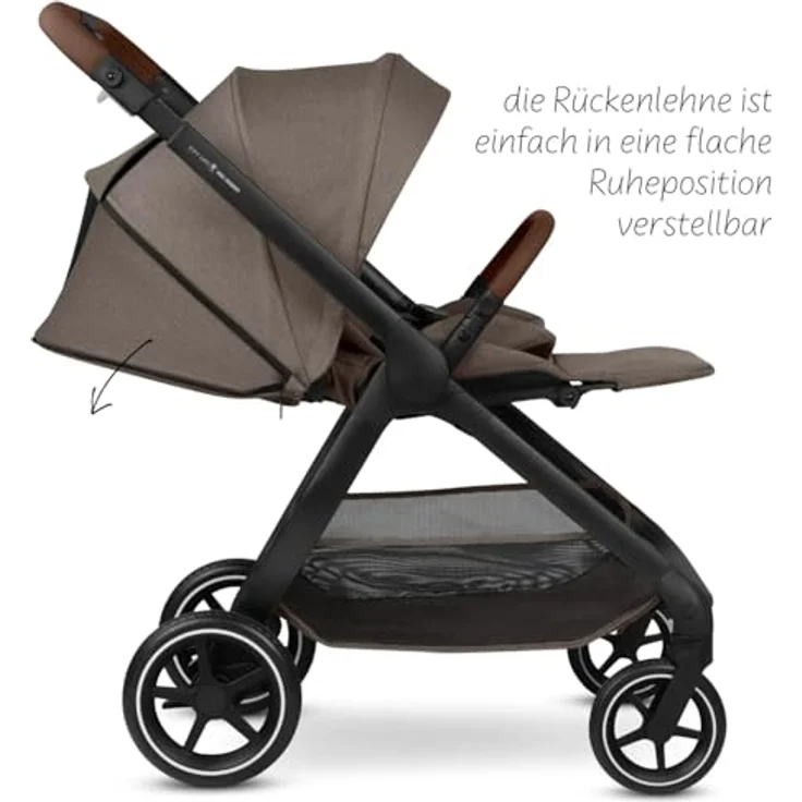 ABC Design City Life Kinderwagen / Buggy, leichter Kombikinderwagen mit 5-Punkt-Gurt, höhenverstellbarem Teleskopgriff und UV-Schutz 50+, Farbe: Nature – Bild 7