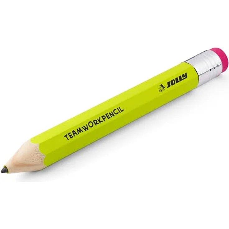 JOLLY Teamworkpencil XXL Graphitstift, extra dicke Graphitmine, metallummantelter Radiergummi, inkl. Kunststoffetui – Bild 1