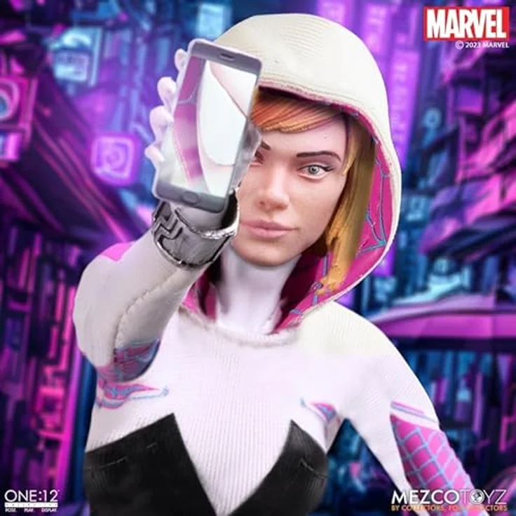 Mezco Toys Marvel Figur 1/12 Ghost-Spider from Earth-65 16cm - Collector's Edition by Mezco – Bild 5