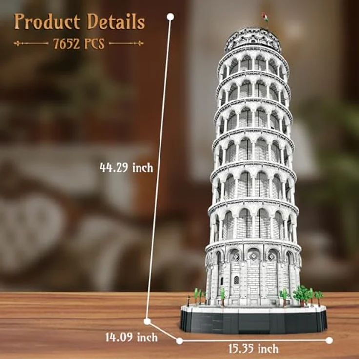 Reobrix Schiefer Turm von Pisa 66025, Architektur-Modellbausatz mit 7652 Teilen, 44,29 Zoll hoch, für Erwachsene ab 14 Jahren – Bild 5