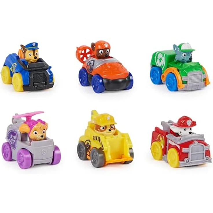 Paw Patrol Pup Squad Racers, Spielzeugautos-Set mit 6 Fahrzeugen, ideal für Kinder, authentische Welpen-Uniformen – Bild 8