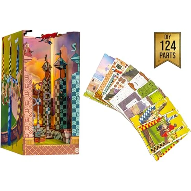 Revell Modellbausatz Tiny Adventures I Quidditch Field Harry Potter I 3D Miniaturhaus I DIY Book Nook Holz Puzzle - Magische Book Nook aus Holz, Harry-Potter-Fans, DIY-Holzmodell – Bild 4